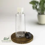 بطری پلاستیکی پت 60 سی سی آلفا دهانه 18 شفاف درب پلاستیکی برای مواد مایع