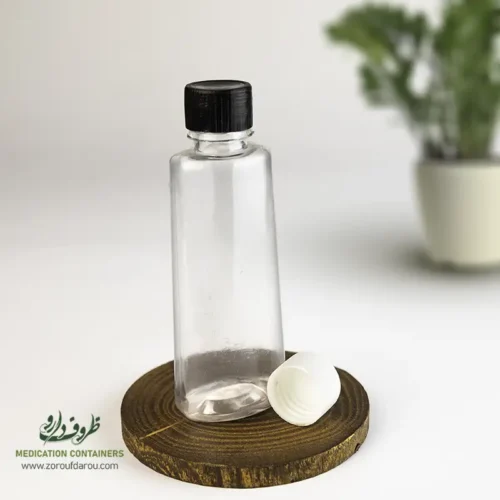 بطری-پلاستیکی-پت-60-سی-سی-آلفا-دهانه-18-شفاف-درب-پلاستیکی-18-میلیمتری بطری پلاستیکی پت 60 سی سی آلفا دهانه 18 شفاف درب پلاستیکی برای مواد مایع