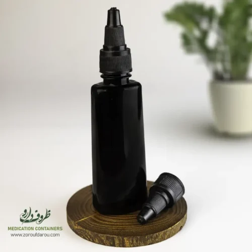 بطری-پلاستیکی-پت-60-سی-سی-آلفا-دهانه-18-قهوه-ای-درب-تتو بطری پلاستیکی پت 60 سی سی آلفا دهانه 18 قهوه ای درب تتویی برای مواد مایع رقیق