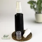 بطری پلاستیکی پت 60 سی سی آلفا دهانه 18 قهوه ای درب پمپ اسپری برای مواد مایع رقیق