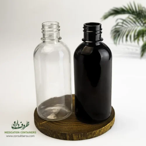 بطری پلاستیکی پت 60 سی سی گرد دهانه 18 مناسب برای مواد مایع