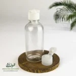 بطری پلاستیکی پت 60 سی سی گرد دهانه 18 شفاف درب تاج خروسی برای مواد مایع