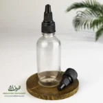 بطری پلاستیکی پت 60 سی سی گرد دهانه 18 شفاف درب تتویی برای مواد مایع تتو