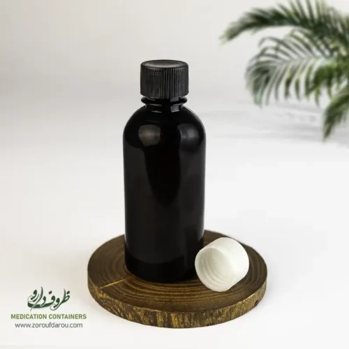 بطری پلاستیکی پت 60 سی سی گرد دهانه 18 قهوه ای درب پلاستیکی برای مواد مایع رقیق