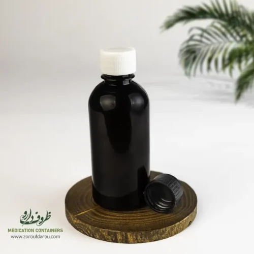 بطری پلاستیکی پت 60 سی سی گرد دهانه 18 قهوه ای درب پلاستیکی برای مواد مایع رقیق