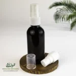 بطری پلاستیکی پت 60 سی سی گرد دهانه 18 قهوه ای درب پمپ اسپری برای مواد مایع رقیق