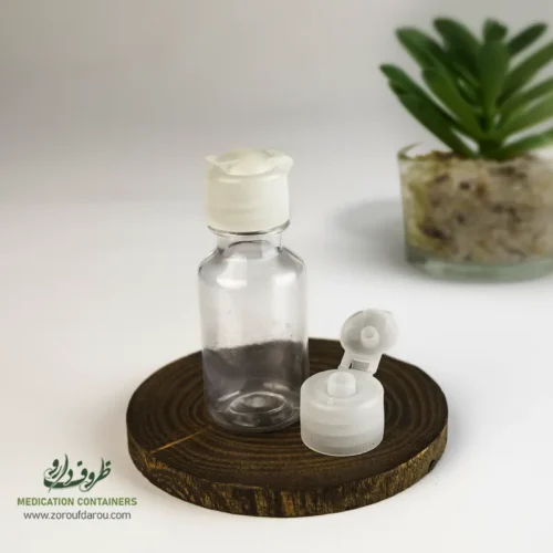 بطری پلاستیکی پت 18 سی سی گرد دهانه 18 شفاف درب تاج خروسی مناسب برای انواع مایعات