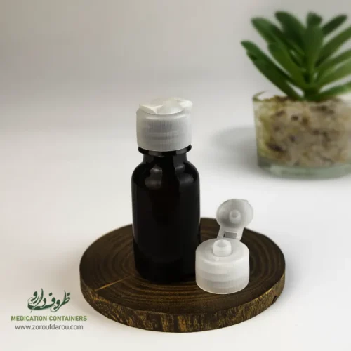 بطری پلاستیکی پت 18 سی سی گرد دهانه 18 قهوه ای درب تاج خروسی مناسب برای انواع مایعات