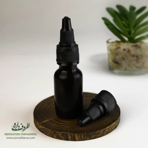 بطری پلاستیکی پت 18 سی سی گرد دهانه 18 قهوه ای درب تتویی مناسب برای انواع مایعات