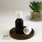 بطری پلاستیکی پت 18 سی سی گرد دهانه 18 قهوه ای کپ و دراپر مناسب برای انواع مایعات