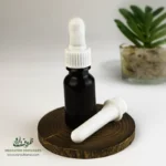 بطری پلاستیکی پت 18 سی سی گرد دهانه 18 قهوه ای میله قطره چکان سفید مناسب برای انواع مایعات