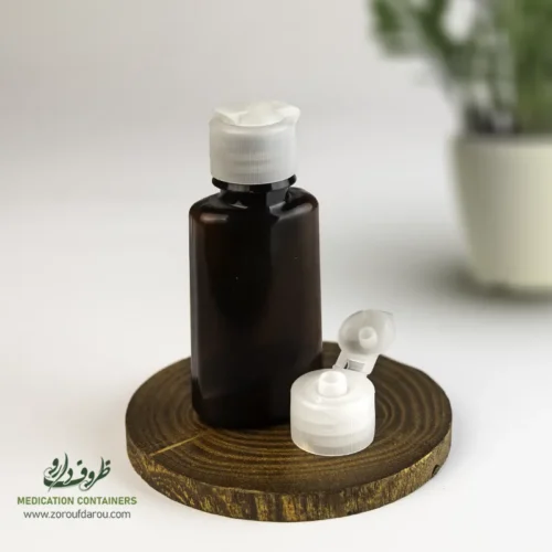 بطری-پلاستیکی-پت-30-سی-سی-آلفا-دهانه-18-قهوه-ای-درب-تاج-خروسی بطری پلاستیکی پت 30 سی سی آلفا دهانه 18 قهوه ای درب تاج خروسی مناسب برای مواد مایع