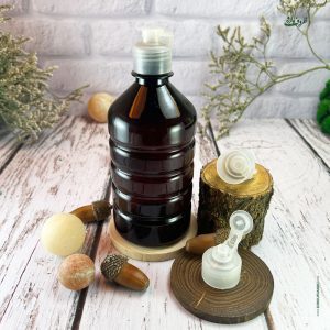 پت پلاستیکی 500 میلی لیتر استوانه ای قهوه ای خط دار